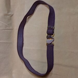 Vintage Stretchy Belt With Heart Clasp/Buckle, Adjustable, Purple